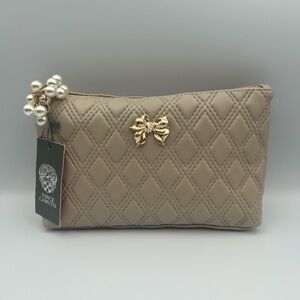 *New* Vince Camuto Bone and Pearl Cosmetic/Travel Bag